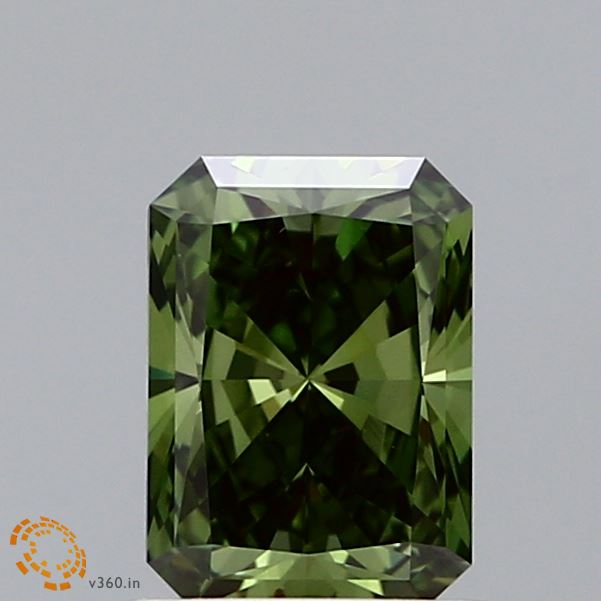 1.01ct Radiant FANCY VIVID GREEN VS1 Lab Created Diamond
