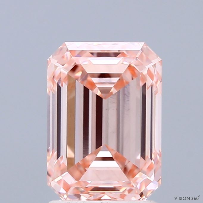 2.07ct Emerald FANCY INTENSE PINK VS1 Lab Created Diamond