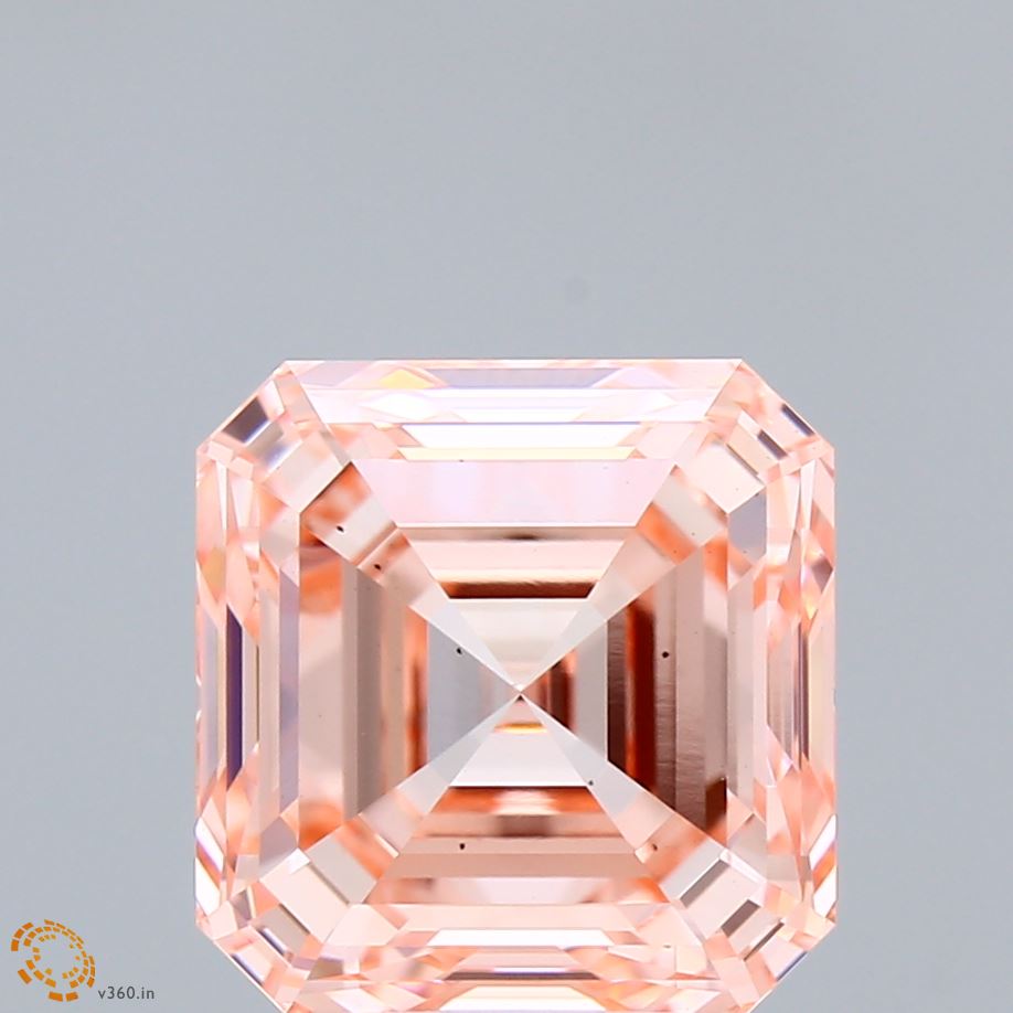 5.01ct Asscher FANCY INTENSE PINK VS2 Lab Created Diamond