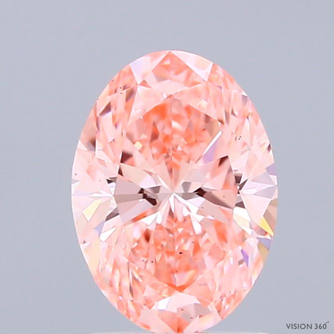 1.54ct Oval FANCY VIVID PINK VS1 Lab Created Diamond
