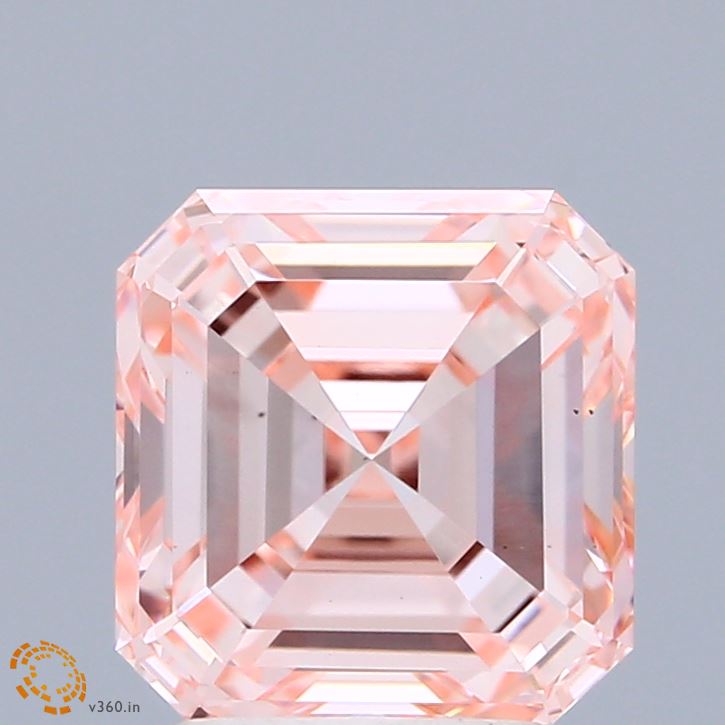 3.04ct Asscher FANCY INTENSE PINK VS1 Lab Created Diamond