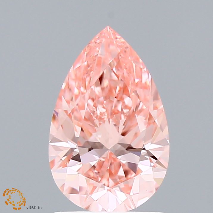 1.5ct Pear FANCY VIVID PINK VS1 Lab Created Diamond