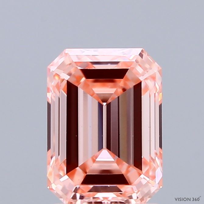 1.83ct Emerald FANCY INTENSE PINK VS1 Lab Created Diamond