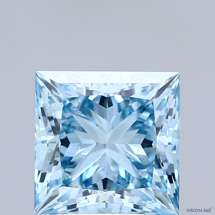 2.63ct Princess FANCY VIVID BLUE VS2 Lab Created Diamond
