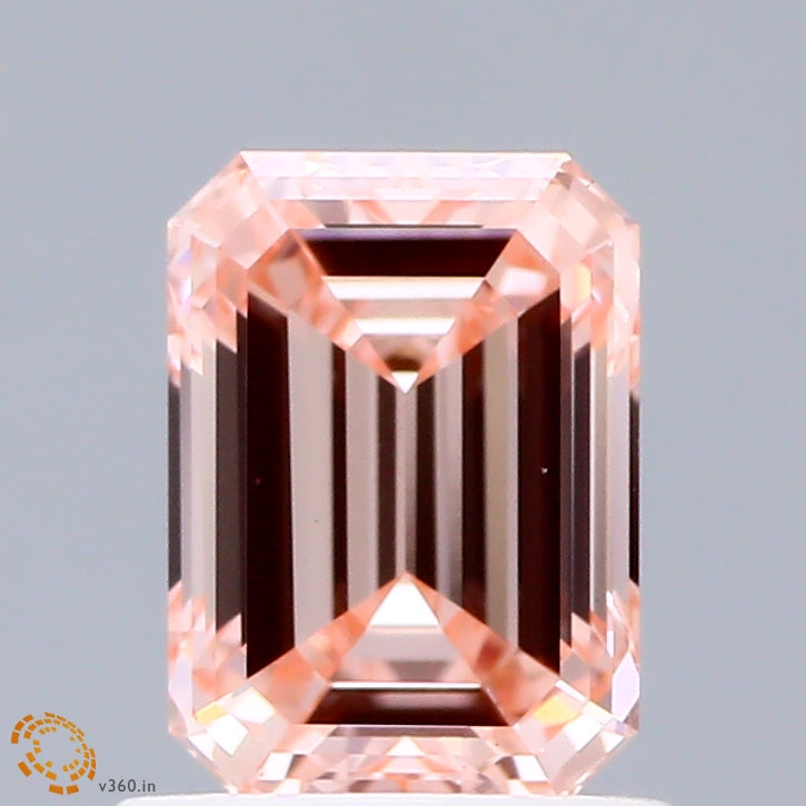 1.12ct Emerald FANCY INTENSE PINK VS1 Lab Created Diamond