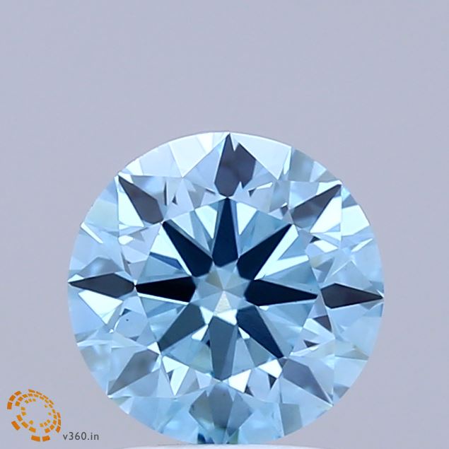 1.49ct Round FANCY VIVID BLUE VS1 Lab Created Diamond