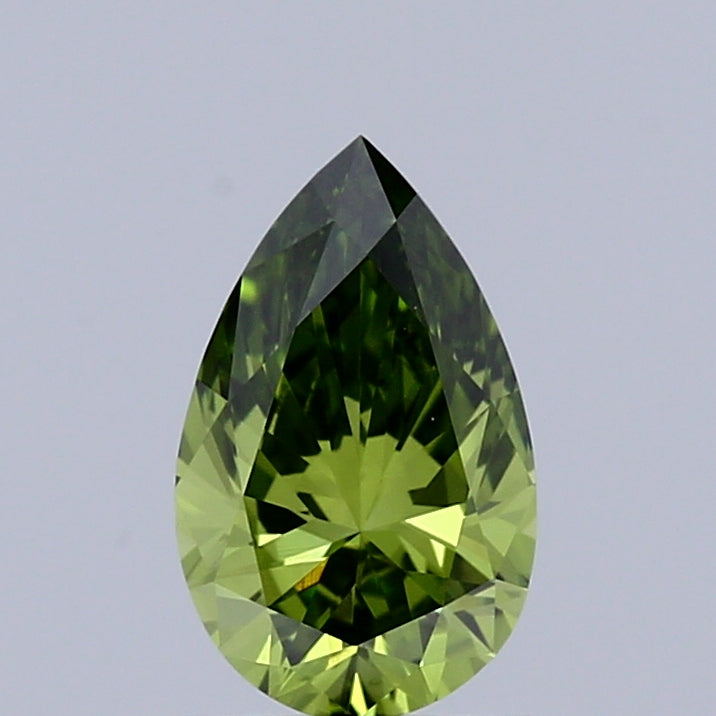 0.55ct Pear FANCY VIVID GREEN VS1 Lab Created Diamond