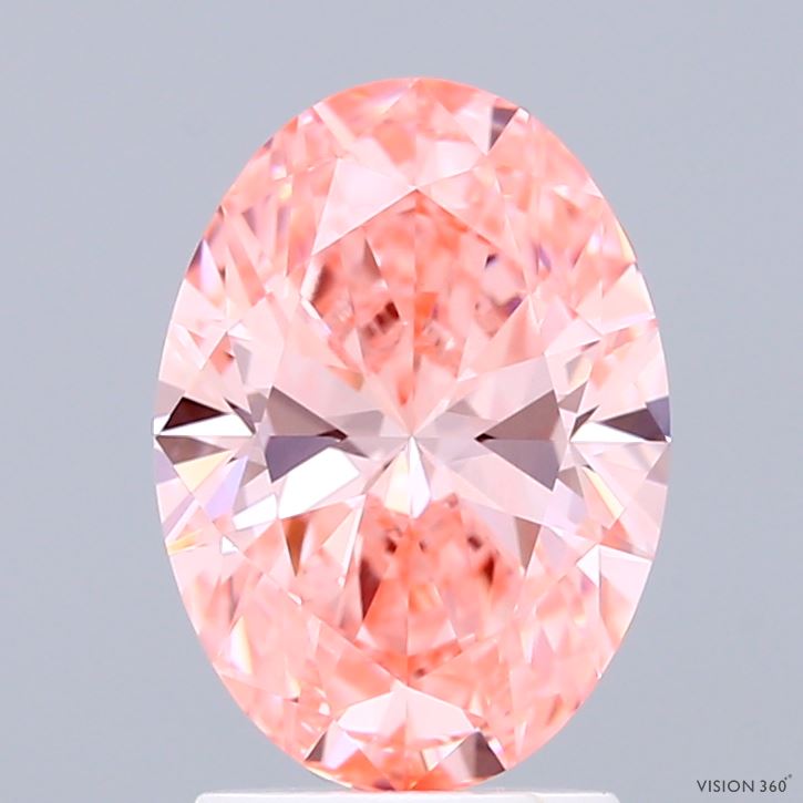 2.05ct Oval FANCY VIVID PINK VVS2 Lab Created Diamond