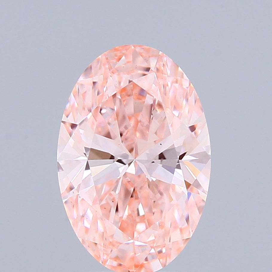 1.62ct Oval FANCY VIVID PINK VS1 Lab Created Diamond