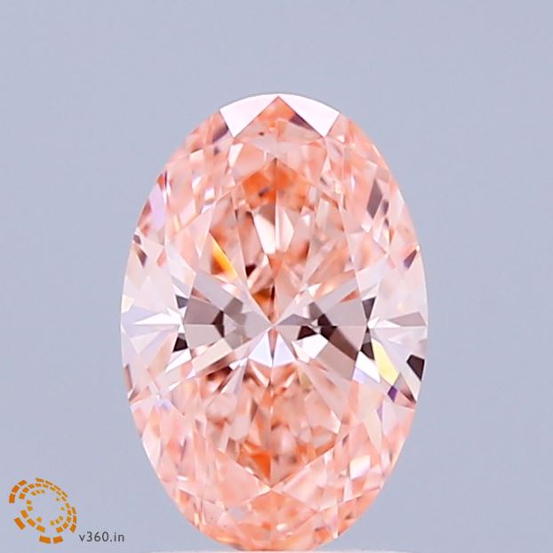 1.08ct Oval FANCY VIVID PINK VVS2 Lab Created Diamond
