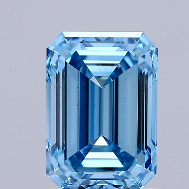 1.5ct Emerald FANCY VIVID BLUE VS2 Lab Created Diamond