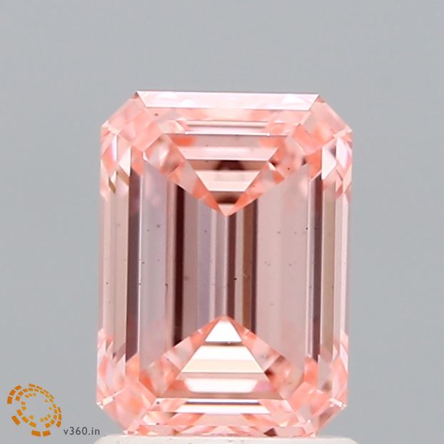 1.52ct Emerald FANCY INTENSE PINK VS1 Lab Created Diamond