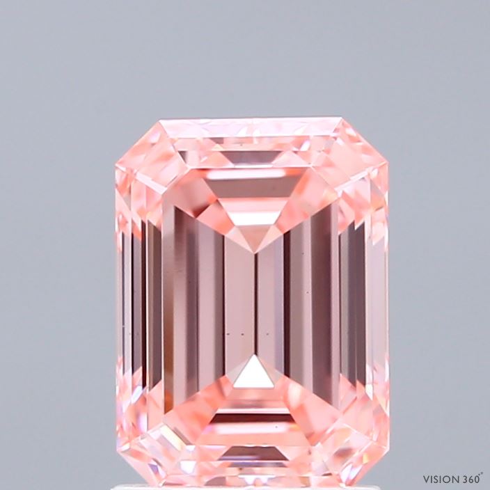 2.01ct Emerald FANCY INTENSE PINK VS1 Lab Created Diamond