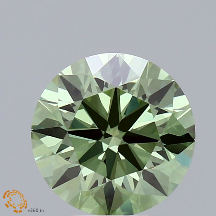 2.01ct Round FANCY VIVID GREEN VS1 Lab Created Diamond