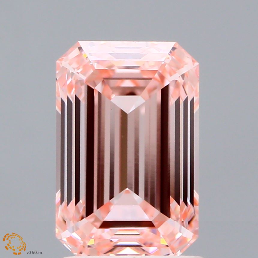 1.91ct Emerald FANCY INTENSE PINK VVS2 Lab Created Diamond