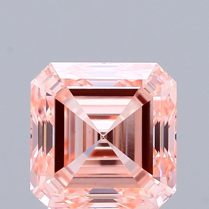 3.22ct Asscher FANCY INTENSE PINK VS1 Lab Created Diamond