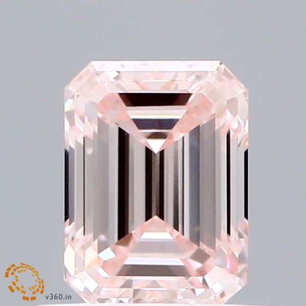 0.71ct Emerald FANCY PINK VVS2 Lab Created Diamond