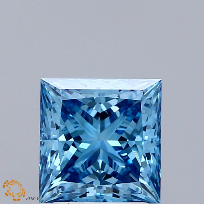 2.09ct Princess FANCY VIVID BLUE VS2 Lab Created Diamond
