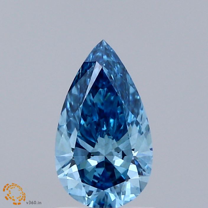 1.02ct Pear FANCY VIVID BLUE VS2 Lab Created Diamond