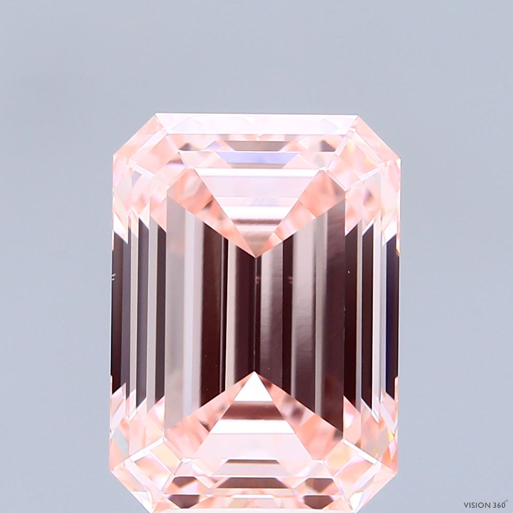 5.79ct Emerald FANCY INTENSE PINK VS1 Lab Created Diamond