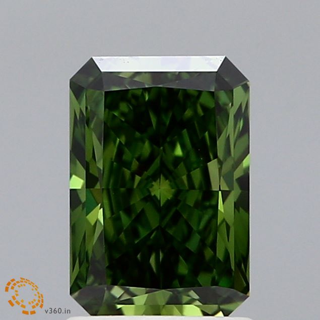 1.41ct Radiant FANCY VIVID GREEN VS1 Lab Created Diamond