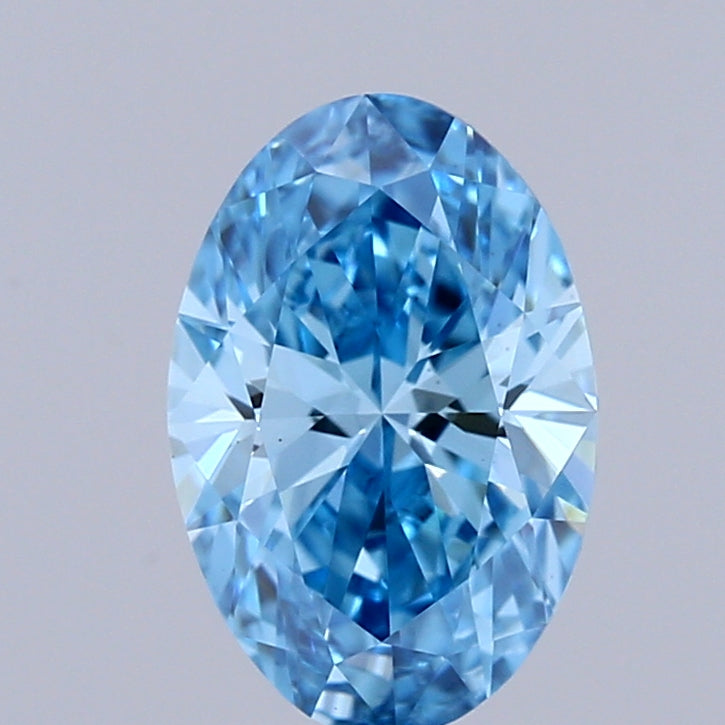 0.95ct Oval FANCY VIVID BLUE VS1 Lab Created Diamond