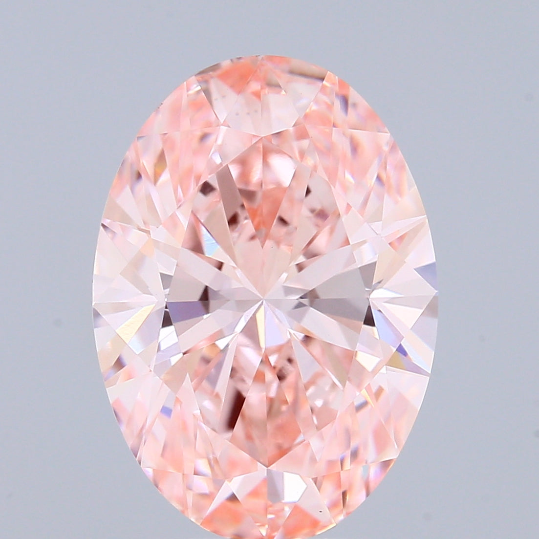 4.01ct Oval FANCY VIVID PINK VVS2 Lab Created Diamond