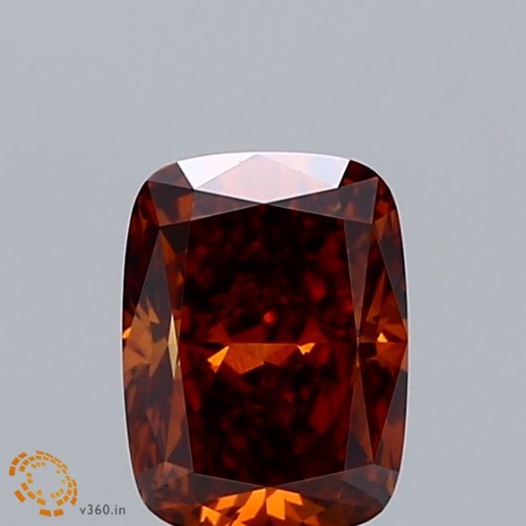 1ct Cushion FANCY ORANGE VVS2 Lab Created Diamond