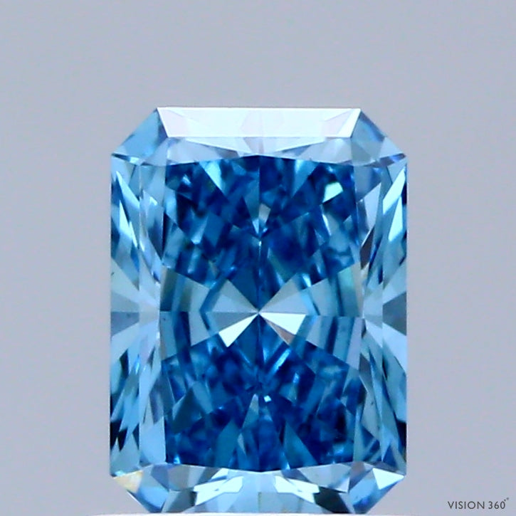 1ct Radiant FANCY VIVID BLUE VS1 Lab Created Diamond