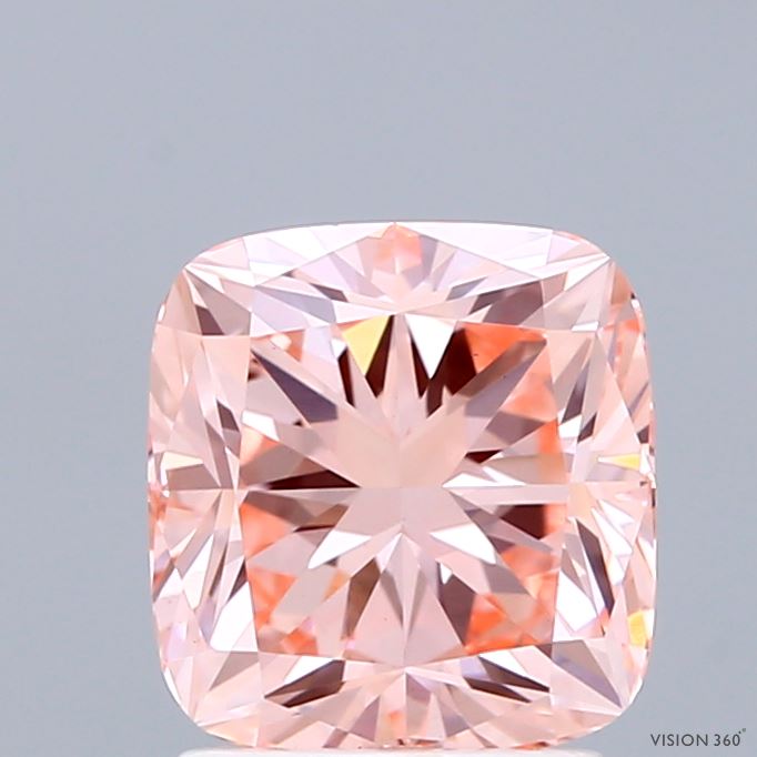 2.05ct Cushion FANCY INTENSE PINK VVS2 Lab Created Diamond