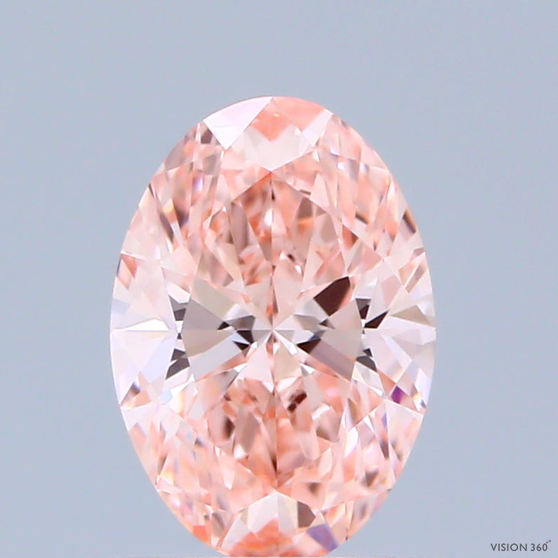 0.94ct Oval FANCY VIVID PINK VVS2 Lab Created Diamond