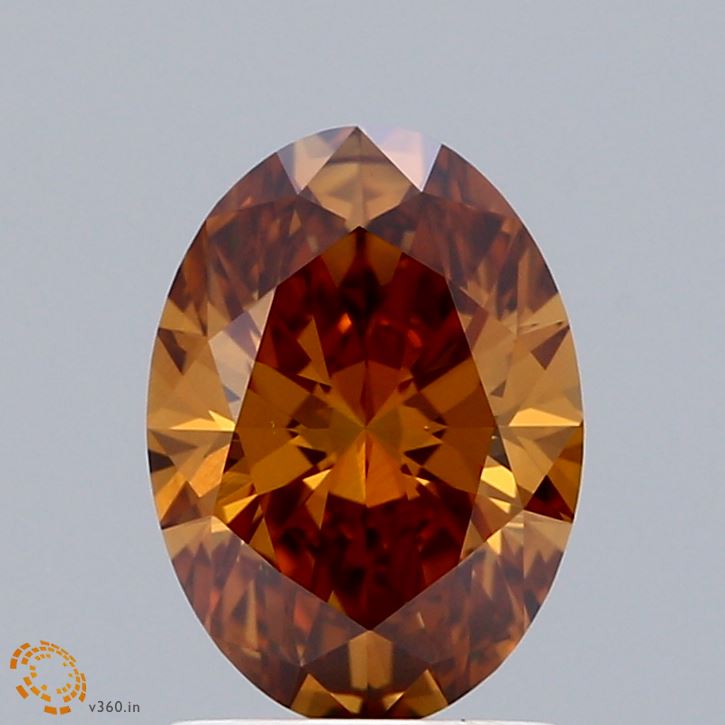 1.58ct Oval FANCY VIVID ORANGE VVS2 Lab Created Diamond