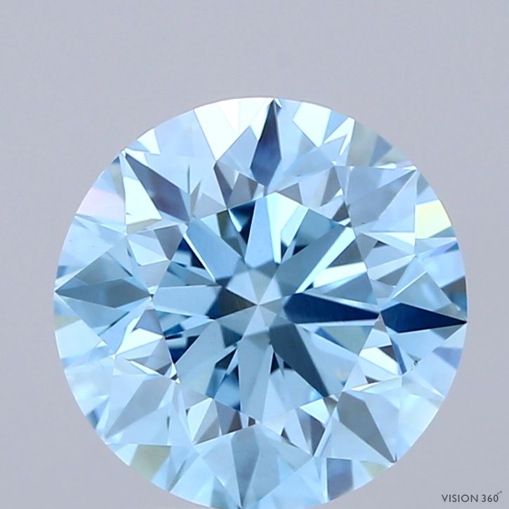 3.01ct Round FANCY VIVID BLUE VVS2 Lab Created Diamond