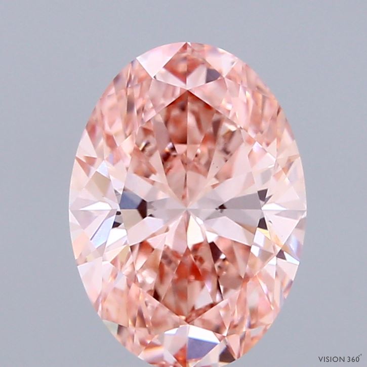2.1ct Oval FANCY VIVID PINK VVS2 Lab Created Diamond