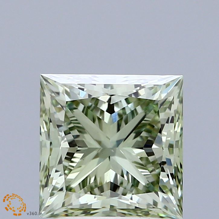 2.51ct Princess FANCY INTENSE GREEN VS1 Lab Created Diamond