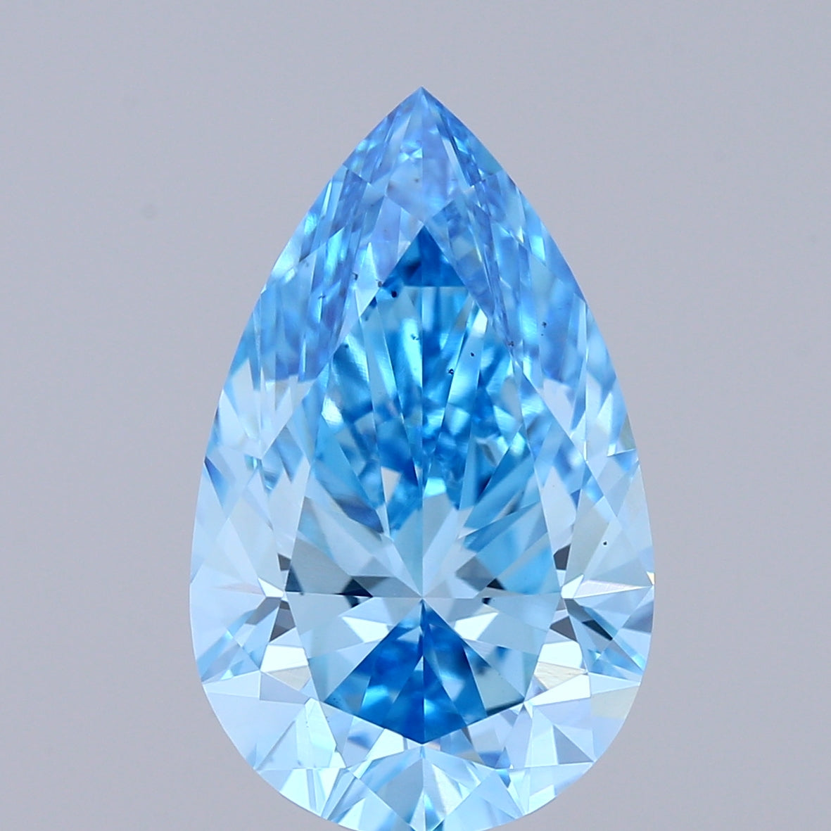 3.57ct Pear FANCY VIVID BLUE VS2 Lab Created Diamond