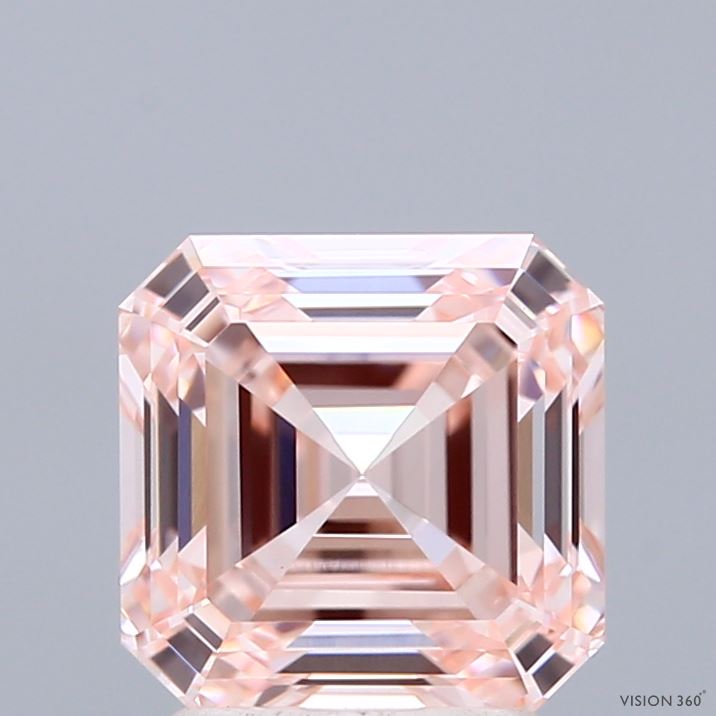 2.53ct Asscher FANCY PINK VVS2 Lab Created Diamond