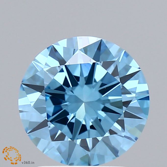 1.9ct Round FANCY VIVID BLUE VS1 Lab Created Diamond