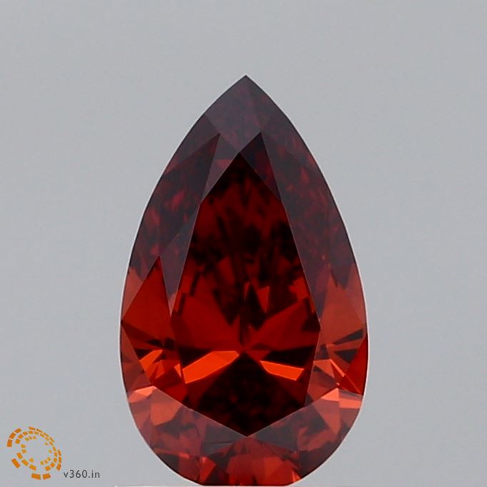 0.9ct Pear FANCY DEEP ORANGE VS1 Lab Created Diamond