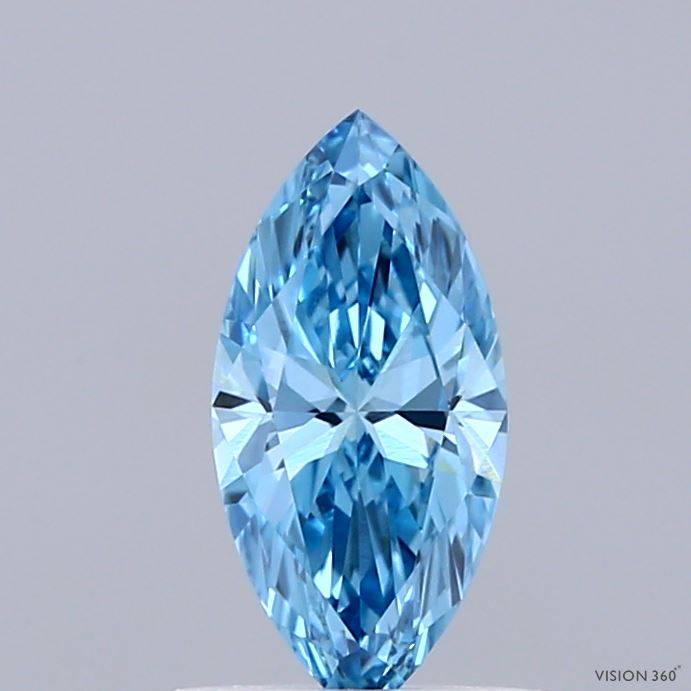 0.72ct Marquise FANCY VIVID BLUE VVS2 Lab Created Diamond