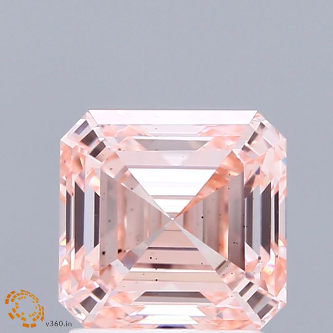 1.98ct Asscher FANCY INTENSE PINK VS2 Lab Created Diamond