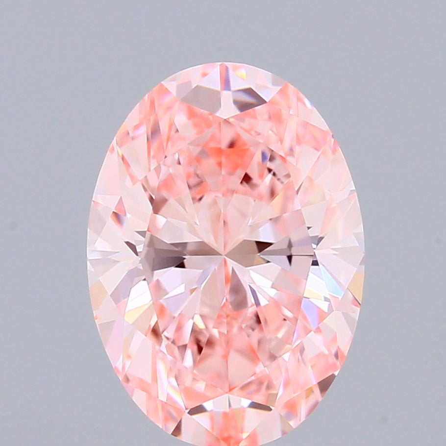 2.04ct Oval FANCY VIVID PINK VVS2 Lab Created Diamond