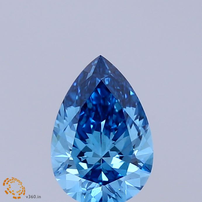 1.04ct Pear FANCY VIVID BLUE VS1 Lab Created Diamond
