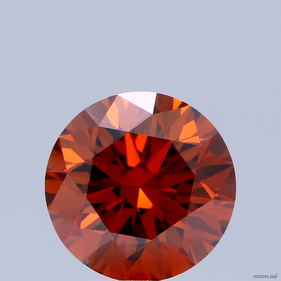 1.89ct Round FANCY DEEP ORANGE VVS2 Lab Created Diamond