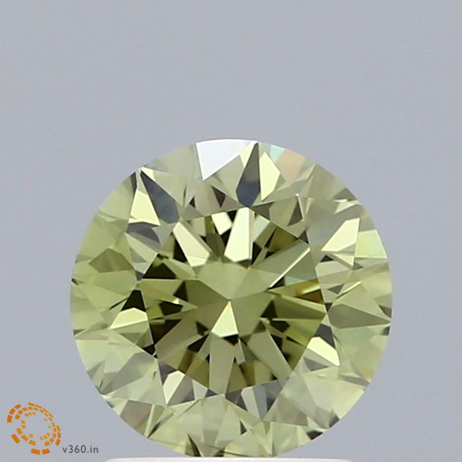 1.31ct Round FANCY VIVID GREEN VS2 Lab Created Diamond