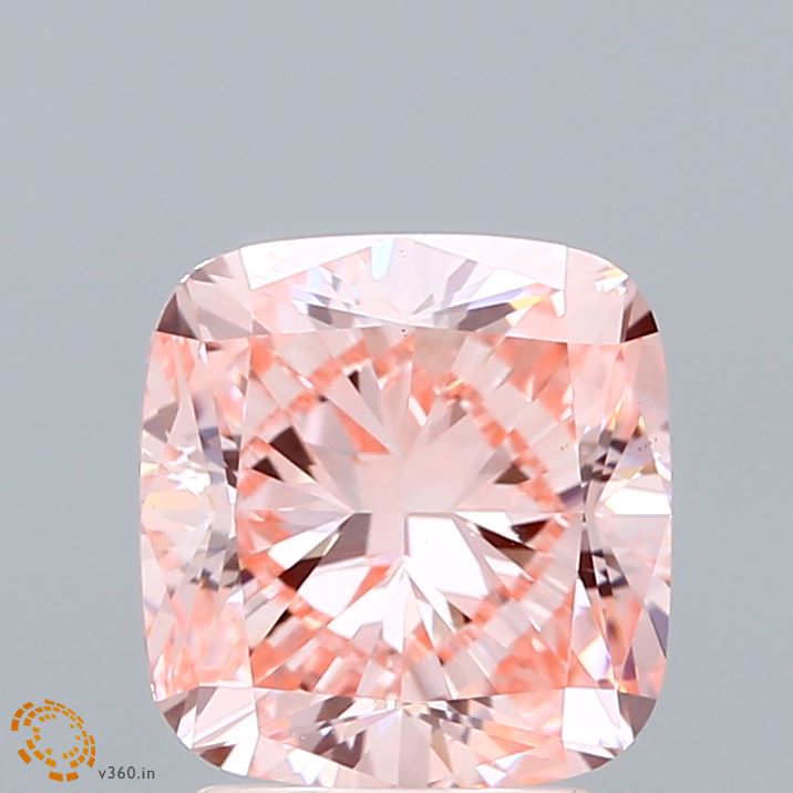 2.51ct Cushion FANCY VIVID PINK VS1 Lab Created Diamond
