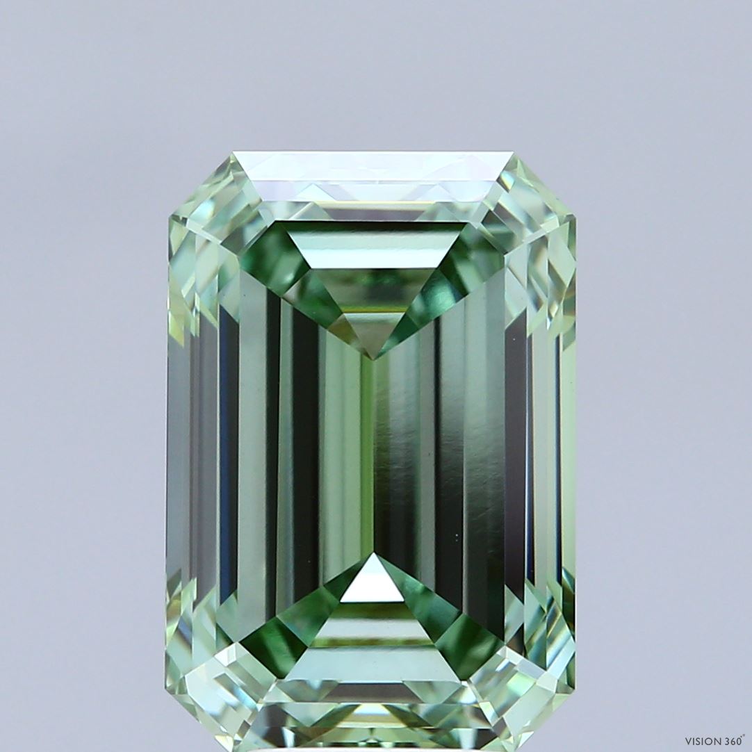 7.09ct Emerald FANCY VIVID GREEN VVS2 Lab Created Diamond