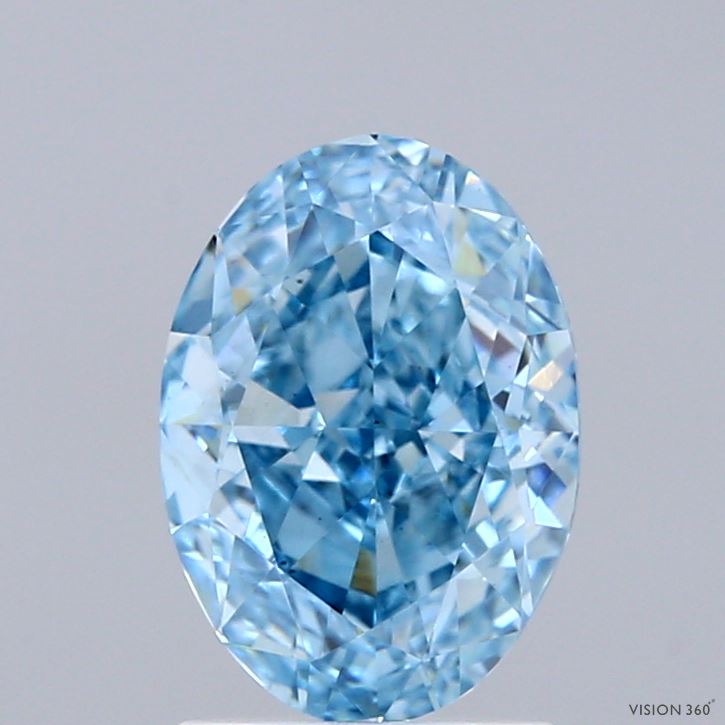 2.08ct Oval FANCY VIVID BLUE VS2 Lab Created Diamond