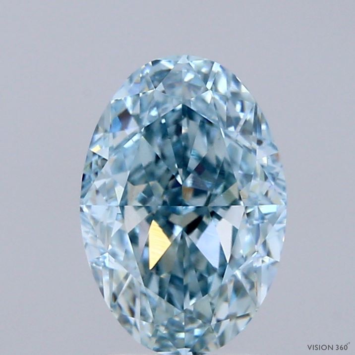 2.09ct Oval FANCY INTENSE GREENISH BLUE VS1 Lab Created Diamond