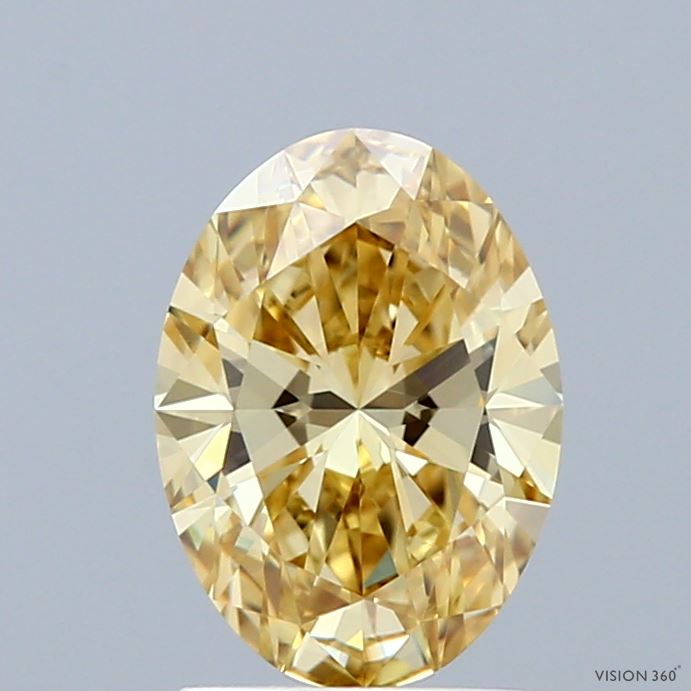 1.36ct Oval FANCY INTENSE YELLOW VVS2 Lab Created Diamond